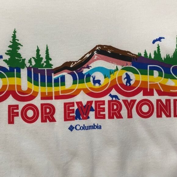 Columbia Mens White Outdoors For Everyone Graphic T-Shirt Large 100% Cotton - Picture 5 of 9